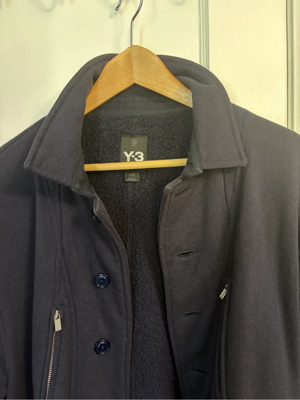 Y-3 Men's Navy Button-Front Jacket - Picture 2 of 14